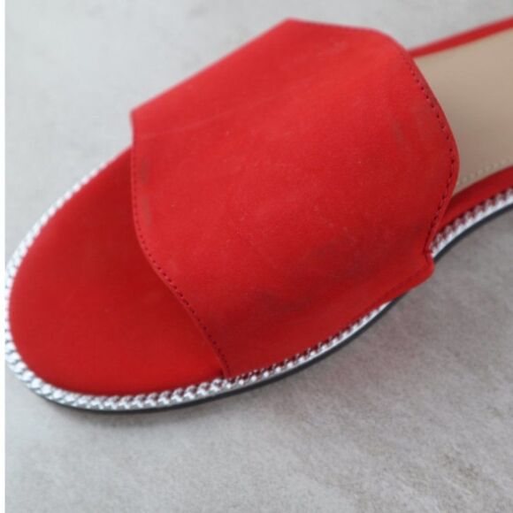 BCBGeneration Womens Size 6.5 Red Zahara Suede Slip On Flats Sandals - Picture 4 of 11